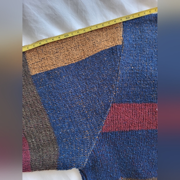 Vintage crewneck sweater-Yellow-blue-red - Picture 3 of 7